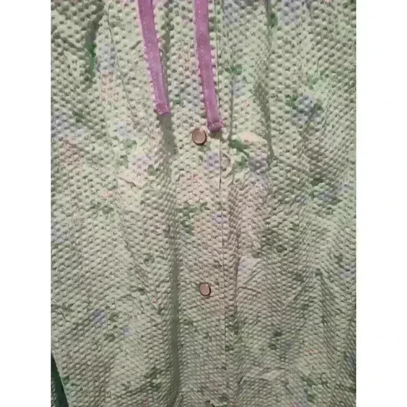 Moon Dance Blue Floral Roses Pearl Snaps Granny Core Housecoat House Dress Sz 1X - Picture 6 of 9